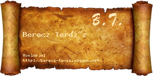 Berecz Teréz névjegykártya