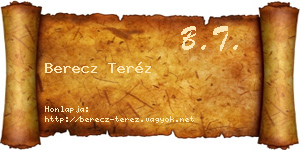 Berecz Teréz névjegykártya
